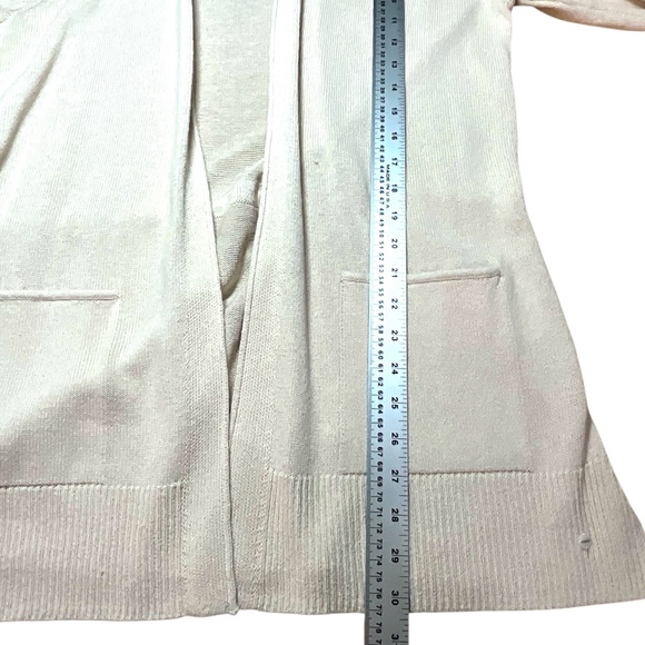 OLSEN Linen Cotton Blend Open Front Cardigan Drawstring Back Roll Tab Sleeves 12 - Picture 7 of 12